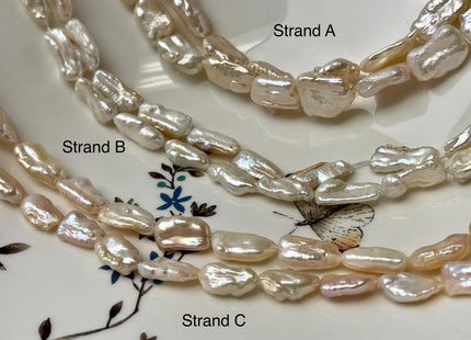 6-11x10-18 mm AAA Natural White and Pink Biwa Stick Freshwater Pearl Beads Genuine High Luster Rare Biwa Keshi Freshwater Pearls #P2970