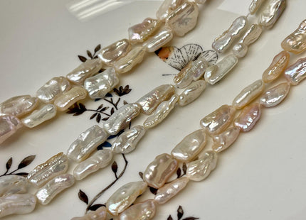 6-11x10-18 mm AAA Natural White and Pink Biwa Stick Freshwater Pearl Beads Genuine High Luster Rare Biwa Keshi Freshwater Pearls #P2970
