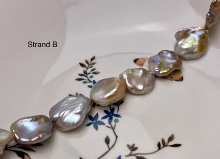 10-19 mm AAA Very Rare Natural Champagne Seaweed Mauve Pink Flat Keshi Freshwater Pearl Beads Rare Keshi Freshwater Pearls #P2941