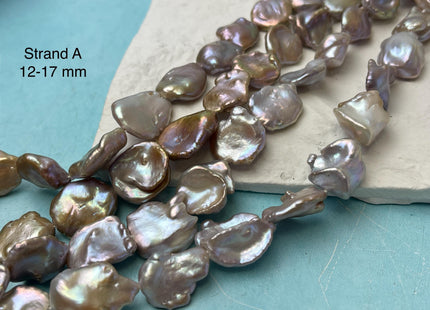10-19 mm AAA Very Rare Natural Champagne Seaweed Mauve Pink Flat Keshi Freshwater Pearl Beads Rare Keshi Freshwater Pearls #P2941