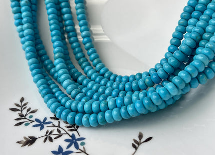 6mm Smooth Rondelle Shape Turquoise Gemstone Beads Green #4397