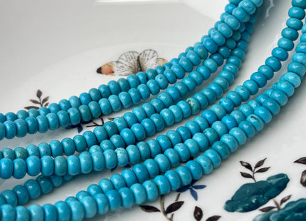 6mm Smooth Rondelle Shape Turquoise Gemstone Beads Green #4397