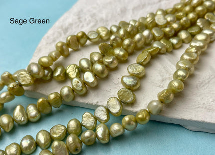 7-9 mm Beige Sage Green Brick Red Color Potato Nugget Freshwater Pearl Beads Genuine Freshwater Pearl Beads #P2985