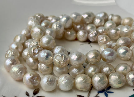 9-10 mm Natural White Baroque Freshwater Pearl Beads Baroque Edison Pearls Natural Wrinkled Baroque Freshwater Pearl Beads #P2988