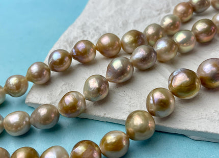 10-13 mm AAA Natural Mauve Pink Seaweed Baroque Freshwater Pearl Beads Natural Large Baroque Edison Pearl With Iridescent Color #P2989