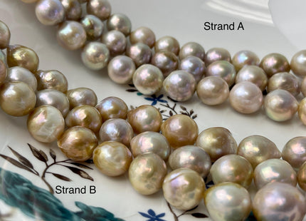 10-13 mm AAA Natural Mauve Pink Seaweed Baroque Freshwater Pearl Beads Natural Large Baroque Edison Pearl With Iridescent Color #P2989