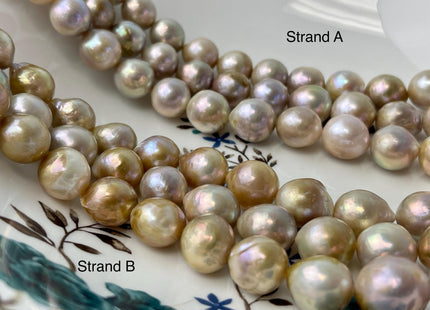10-13 mm AAA Natural Mauve Pink Seaweed Baroque Freshwater Pearl Beads Natural Large Baroque Edison Pearl With Iridescent Color #P2989