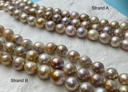 10-13 mm AAA Natural Mauve Pink Seaweed Baroque Freshwater Pearl Beads Natural Large Baroque Edison Pearl With Iridescent Color #P2989