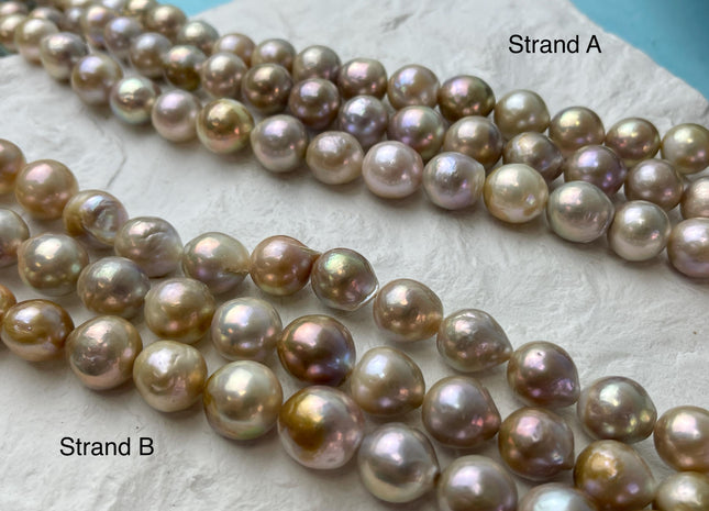 10-13 mm AAA Natural Mauve Pink Seaweed Baroque Freshwater Pearl Beads Natural Large Baroque Edison Pearl With Iridescent Color #P2989