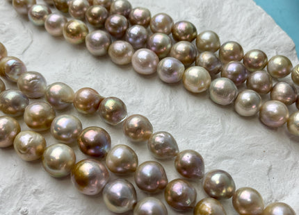 10-13 mm AAA Natural Mauve Pink Seaweed Baroque Freshwater Pearl Beads Natural Large Baroque Edison Pearl With Iridescent Color #P2989