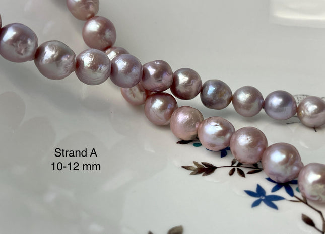 10-13 mm AAA Very Rare Natural Mauve Pink Freshwater Baroque/Edison Pearl Beads High Luster Genuine Purple Baroque Edison Pearl Beads #P2990
