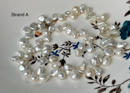 6-9x8-20 mm AAA Natural White Keshi Freshwater Pearl Beads Top Drilled Genuine Natural White Keshi Freshwater Pearl Beads #P2992