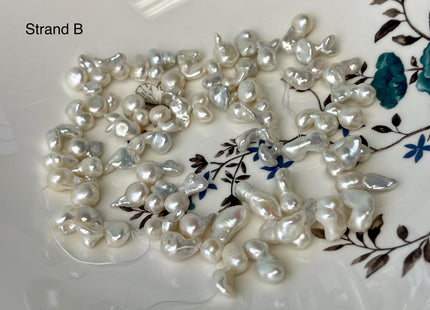 6-9x8-20 mm AAA Natural White Keshi Freshwater Pearl Beads Top Drilled Genuine Natural White Keshi Freshwater Pearl Beads #P2992