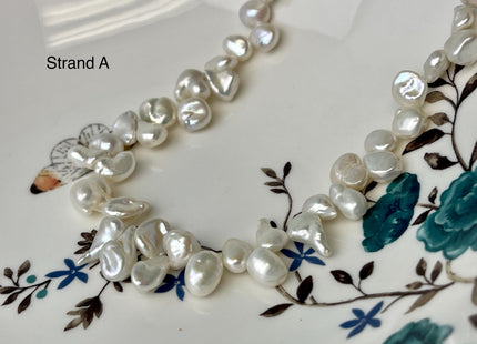 6-9x8-20 mm AAA Natural White Keshi Freshwater Pearl Beads Top Drilled Genuine Natural White Keshi Freshwater Pearl Beads #P2992