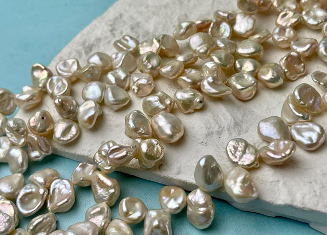 9x9-11 mm AAA Natural White Keshi Freshwater Pearls Top Drilled Keshi Pearl Beads High Luster Genuine Freshwater Keshi Pearl Beads #P2993