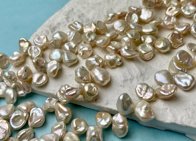 9x9-11 mm AAA Natural White Keshi Freshwater Pearls Top Drilled Keshi Pearl Beads High Luster Genuine Freshwater Keshi Pearl Beads #P2993