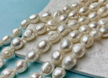 10-11x11-14 mm Natural White Large Rice Nugget Freshwater Pearl Beads Genuine Natural White Freshwater Pearl Rice Nuggets B Grade #P2994