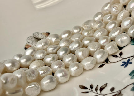 10-11x11-14 mm Natural White Large Rice Nugget Freshwater Pearl Beads Genuine Natural White Freshwater Pearl Rice Nuggets B Grade #P2994