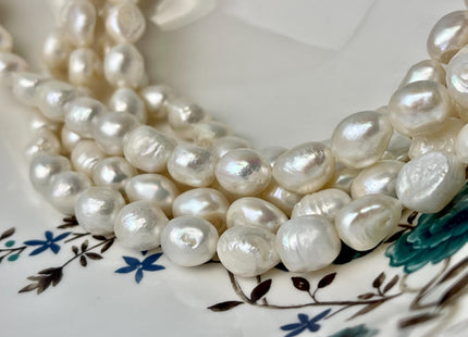 10-11x11-14 mm Natural White Large Rice Nugget Freshwater Pearl Beads Genuine Natural White Freshwater Pearl Rice Nuggets B Grade #P2994