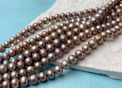 7 mm AA Pinkish Gray Color Potato Freshwater Pearl Beads Genuine High Luster Gray Freshwater Pearl Beads #P2999