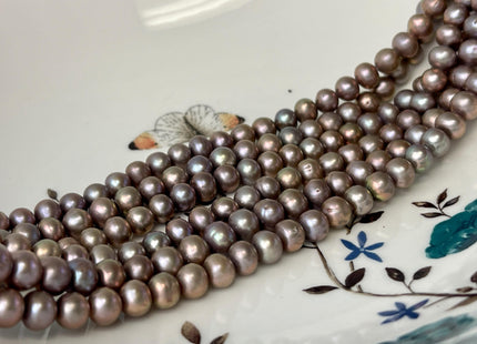 7 mm AA Pinkish Gray Color Potato Freshwater Pearl Beads Genuine High Luster Gray Freshwater Pearl Beads #P2999