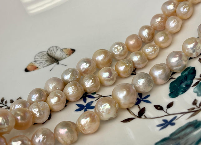 9-10 mm Natural Pink Baroque Freshwater Pearl Beads Baroque Edison Pearls Natural Wrinkled Baroque Freshwater Pearl Beads #P3001