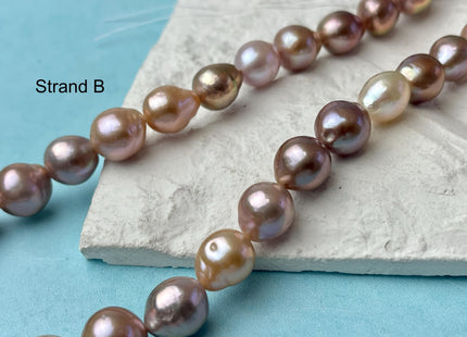 9-11 mm AAA Rare Mixed Natural Mauve Pink Baroque Edison Pearl Genuine High Luster Edison Pearl With Iridescent Color 33-36 Pieces #P2982