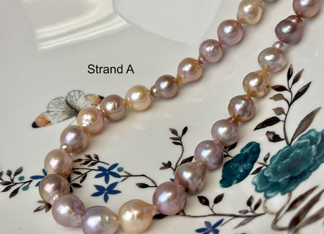 9-11 mm AAA Rare Mixed Natural Mauve Pink Baroque Edison Pearl Genuine High Luster Edison Pearl With Iridescent Color 33-36 Pieces #P2982