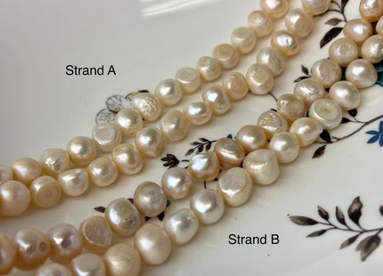 10-11 mm Natural Light Peach Pink Color Potato Nugget Freshwater Pearl Beads Genuine Pink Freshwater Pearl #P3008