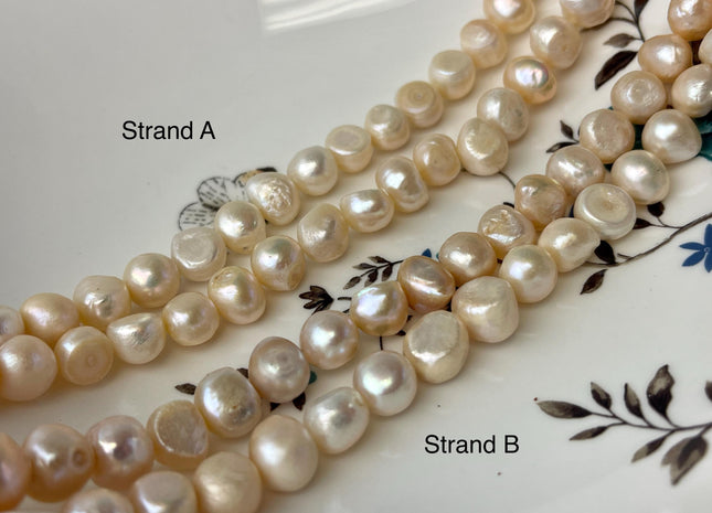 10-11 mm Natural Light Peach Pink Color Potato Nugget Freshwater Pearl Beads Genuine Pink Freshwater Pearl #P3008