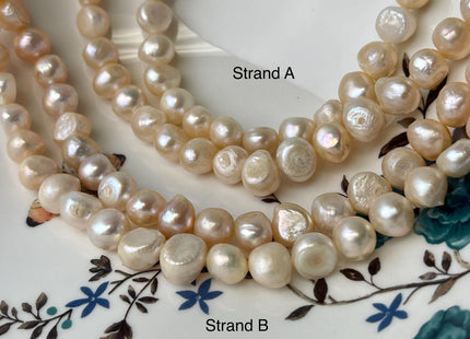 10-11 mm Natural Light Peach Pink Color Potato Nugget Freshwater Pearl Beads Genuine Pink Freshwater Pearl #P3008