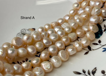 10-11 mm Natural Light Peach Pink Color Potato Nugget Freshwater Pearl Beads Genuine Pink Freshwater Pearl #P3008