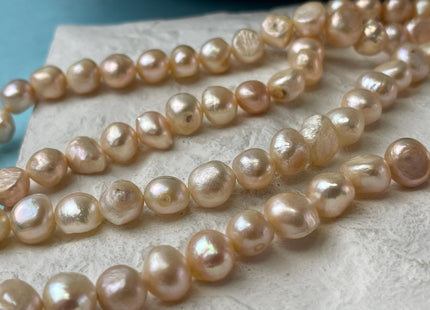 10-11 mm Natural Light Peach Pink Color Potato Nugget Freshwater Pearl Beads Genuine Pink Freshwater Pearl #P3008
