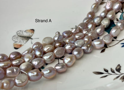 8x9-11 mm AAA Natural Mauve Pink Color Rice Nugget Freshwater Pearl Beads Genuine High Luster And Smooth Freshwater Pearls #P3009