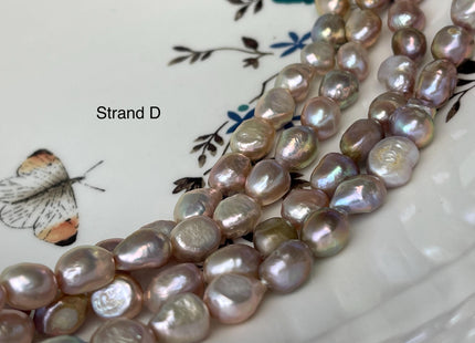 8x9-11 mm AAA Natural Mauve Pink Color Rice Nugget Freshwater Pearl Beads Genuine High Luster And Smooth Freshwater Pearls #P3009