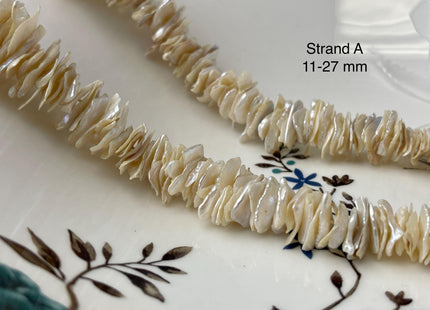 11-27 mm AA Very Rare Natural White Keshi Freshwater Pearl Beads Center Drilled Cornflake Shape Large Keshi Chips Pearls #P3011