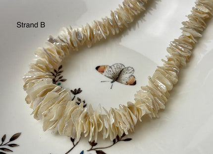 11-27 mm AA Very Rare Natural White Keshi Freshwater Pearl Beads Center Drilled Cornflake Shape Large Keshi Chips Pearls #P3011