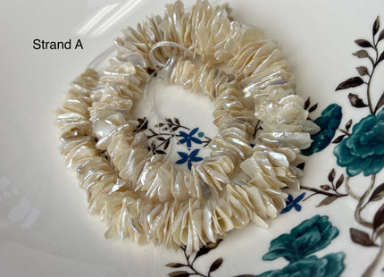 11-27 mm AA Very Rare Natural White Keshi Freshwater Pearl Beads Center Drilled Cornflake Shape Large Keshi Chips Pearls #P3011