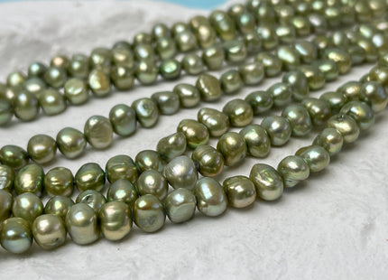 5-7 mm AA Sage Green Color Freshwater Pearl Potato Nugget Beads Genuine Natural Nugget Pearls #P2961