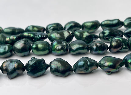 10x12-13 mm Rare Olive Green Keshi Nugget Freshwater Pearl Beads Center Drilled Genuine Keshi Pearl #P2976