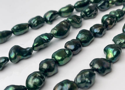 10x12-13 mm Rare Olive Green Keshi Nugget Freshwater Pearl Beads Center Drilled Genuine Keshi Pearl #P2976