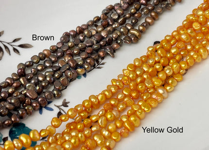 4-5mm Pink Green Champagne Gold Peacock Copper Brown Color Small Potato Nugget Freshwater Pearl Beads Genuine Tiny Pearl Beads #824