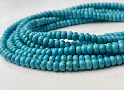 6mm Smooth Rondelle Shape Turquoise Gemstone Beads Green #4397