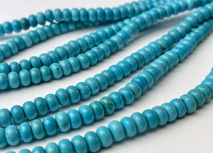 6mm Smooth Rondelle Shape Turquoise Gemstone Beads Green #4397
