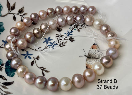 10-13 mm AAA Natural Multi White Pink Freshwater Baroque/Edison Pearl Beads Off Round Shape Genuine Edison Freshwater Pearl #P3049