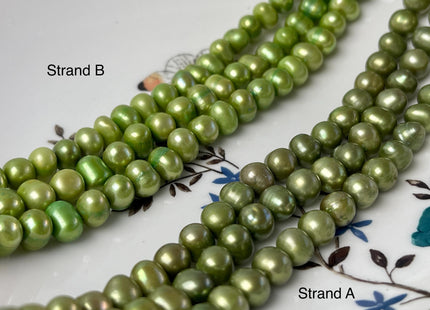 8-9 mm AA Light Green Color Potato Freshwater Pearl Beads Genuine Cultured Freshwater Pearl Beads #P3013