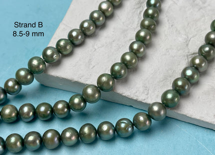 8-9 mm AA Green Teal Yellow Color Off Round Freshwater Pearl Beads Genuine Cultured Freshwater Pearl Beads #P3014