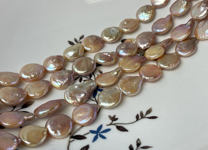 12-12.5 mm Natural Mixed Mauve Pink Freshwater Coin Pearl Genuine Natural Small Tear Drop Coin Pearls Beads #P3015
