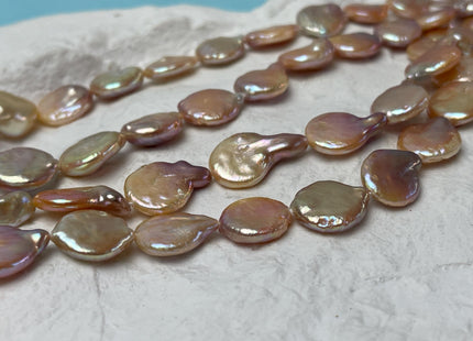 12-12.5 mm Natural Mixed Mauve Pink Freshwater Coin Pearl Genuine Natural Small Tear Drop Coin Pearls Beads #P3015