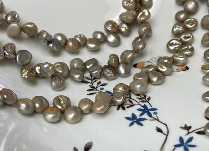 8-9x9-12 mm AA Light Taupe Keshi Freshwater Pearls Top Drilled Keshi Pearl Beads High Luster Genuine Freshwater Keshi Pearl Beads #P3022